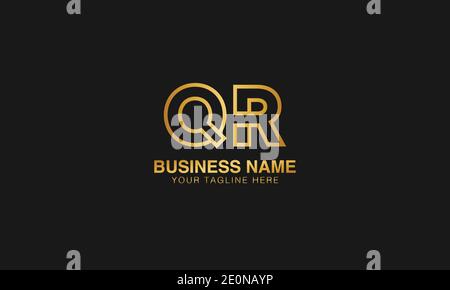 QR Q  R initial based letter typography logo design vector Stock Vector