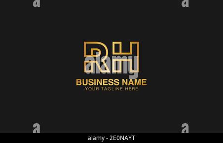 RH R H initial based letter typography logo design vector Stock Vector