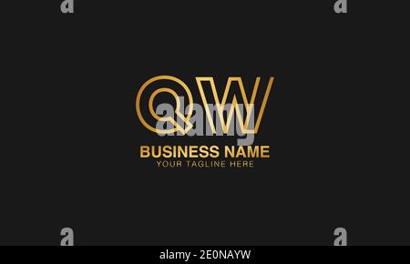 QW Q W initial based letter typography logo design vector Stock Vector