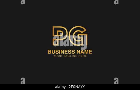 PG P G initial based letter typography logo design vector Stock Vector
