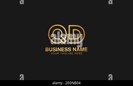 QD Q D  initial based letter typography logo design vector Stock Vector