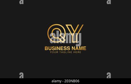 QY Q Y initial based letter typography logo design vector Stock Vector