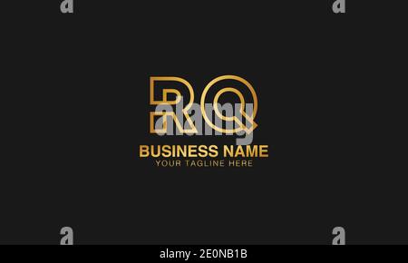 RQ R  Q initial based letter typography logo design vector Stock Vector