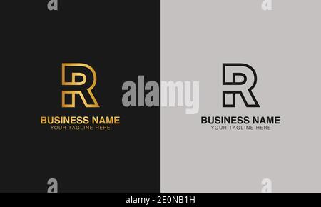 R RR initial based letter typography logo design vector Stock Vector