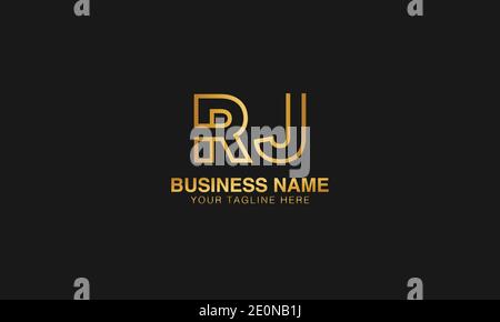 RJ R  J initial based letter typography logo design vector Stock Vector