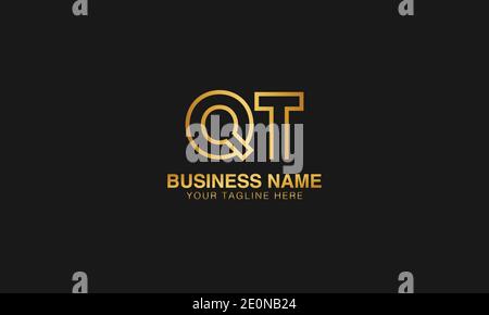 QT Q  T initial based letter typography logo design vector Stock Vector