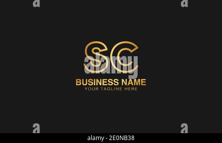 SC S C initial based letter typography logo design vector Stock Vector