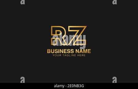 RZ R Z initial based letter typography logo design vector Stock Vector