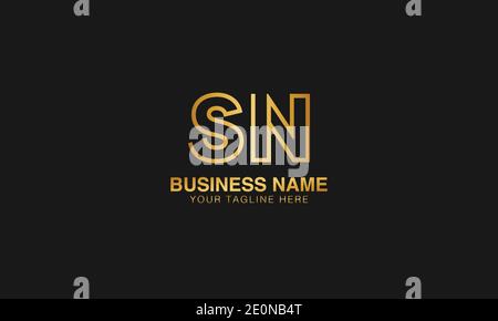 SN S N initial based letter typography logo design vector Stock Vector