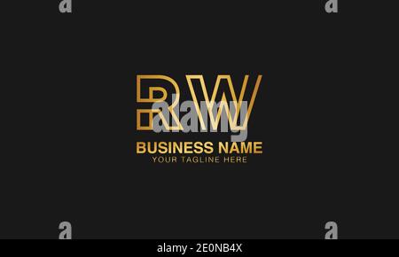 RW R W initial based letter typography logo design vector Stock Vector
