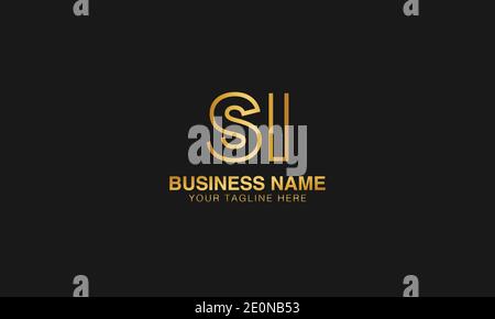 SI S I initial based letter typography logo design vector Stock Vector