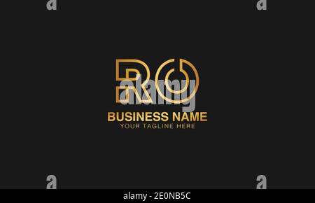 RO R O initial based letter typography logo design vector Stock Vector