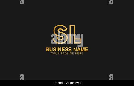 SL S L initial based letter typography logo design vector Stock Vector