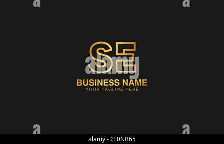 SE S E initial based letter typography logo design vector Stock Vector