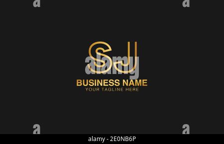SJ S J initial based letter typography logo design vector Stock Vector