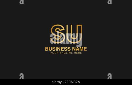 su s u initial based letter typography logo design vector Stock Vector