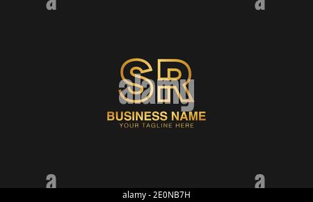 SR S R initial based letter typography logo design vector Stock Vector