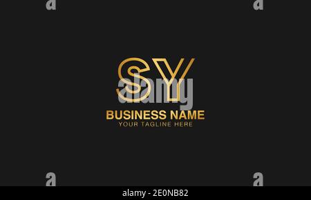 SY S Y initial based letter typography logo design vector Stock Vector