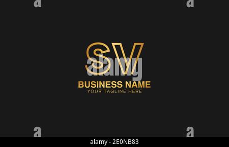 SV S V  initial based letter typography logo design vector Stock Vector