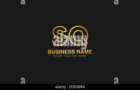 SQ S Q  initial based letter typography logo design vector Stock Vector