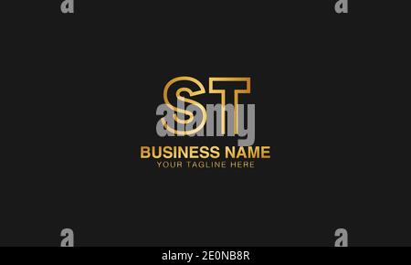 ST S  T initial based letter typography logo design vector Stock Vector