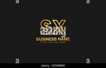 SX S X initial based letter typography logo design vector Stock Vector