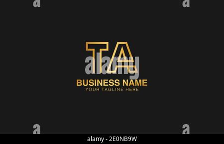 TA T A initial based letter typography logo design vector Stock Vector