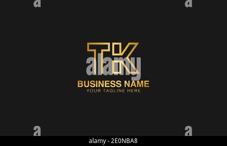 TK T K initial based letter typography logo design vector Stock Vector