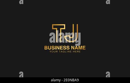 TJ T J  initial based letter typography logo design vector Stock Vector