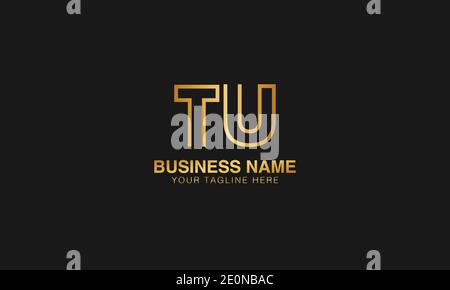 TU T U initial based letter typography logo design vector Stock Vector