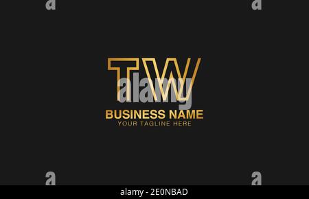 TW T W initial based letter typography logo design vector Stock Vector
