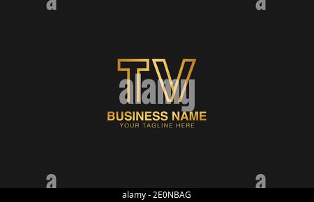 TV T V initial based letter typography logo design vector Stock Vector