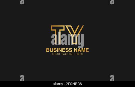 TY T Y initial based letter typography logo design vector Stock Vector