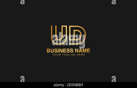 UD U D initial based letter typography logo design vector Stock Vector