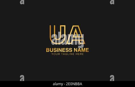 UA U A initial based letter typography logo design vector Stock Vector