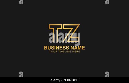 TZ T Z initial based letter typography logo design vector Stock Vector