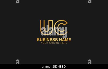 UC U C  initial based letter typography logo design vector Stock Vector