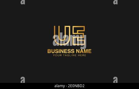 UE U E initial based letter typography logo design vector Stock Vector
