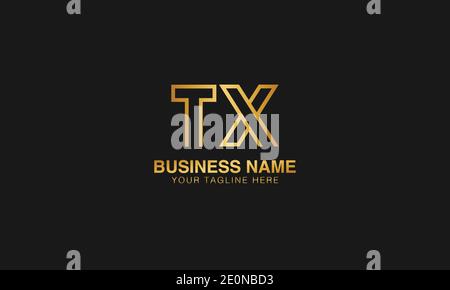 TX T X  initial based letter typography logo design vector Stock Vector