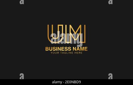 UM U M initial based letter typography logo design vector Stock Vector