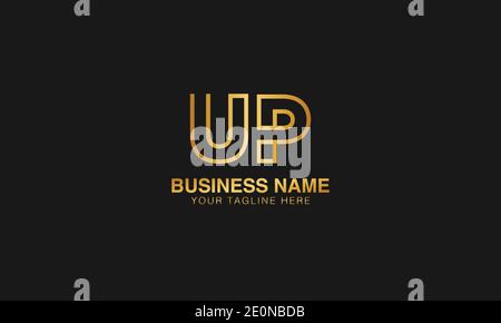UP U P initial based letter typography logo design vector Stock Vector