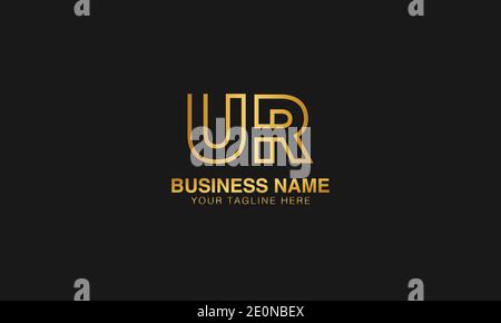 UR U R initial based letter typography logo design vector Stock Vector