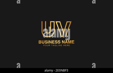 UV U V initial based letter typography logo design vector Stock Vector