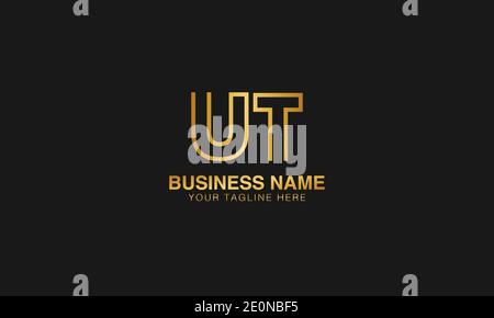 UT U T initial based letter typography logo design vector Stock Vector
