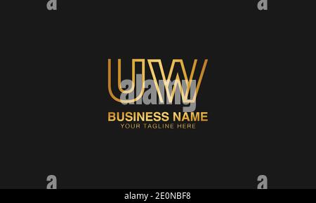 UW U W initial based letter typography logo design vector Stock Vector