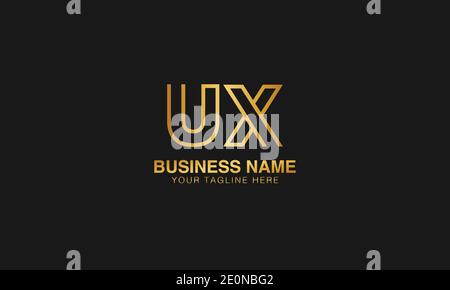 UX U X initial based letter typography logo design vector Stock Vector