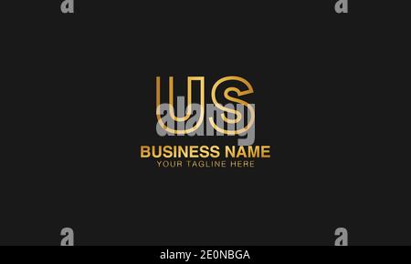 US U S initial based letter typography logo design vector Stock Vector