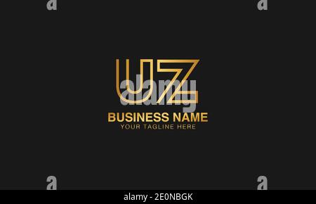 UZ U Z initial based letter typography logo design vector Stock Vector
