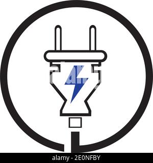 electrical plug Logo Template vector icon illustration design Stock Vector