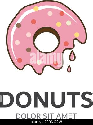 Donuts illustration logo vector template Stock Vector